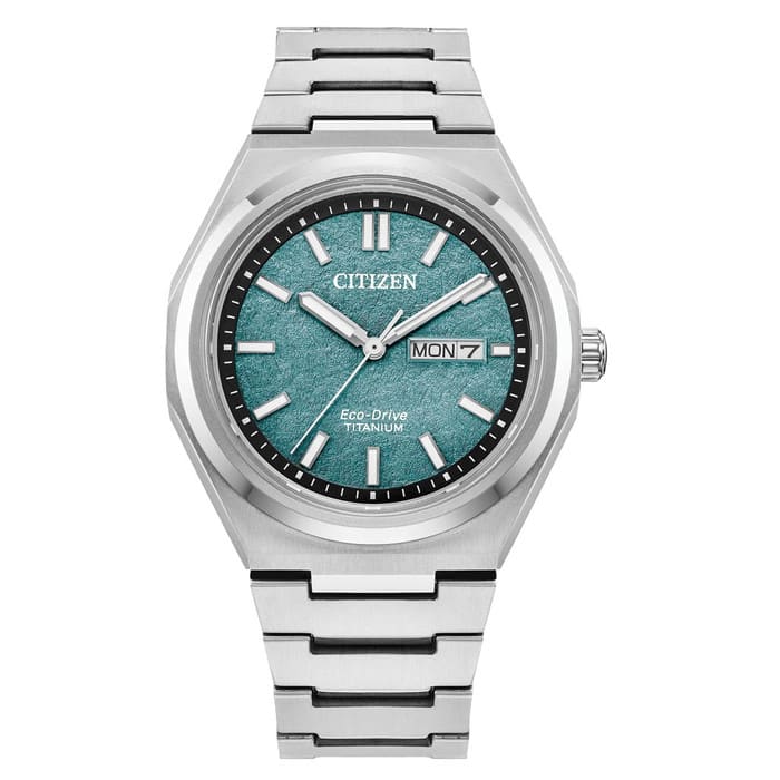 Citizen Eco-Drive Titanium Zenshin Watch with Green Dial #AW0130-85X