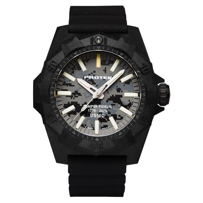 ProTek Aggressor Carbon USMC 250th Anniversary Watch with Grey Camo Dial #PT4109SFC