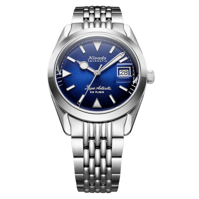 Nivada Grenchen 38mm Super Antarctic Blue with Date #32076A04