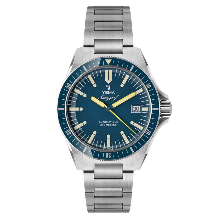 Yema Navy Heritage with Blue Dial on Bracelet #YEMA-10