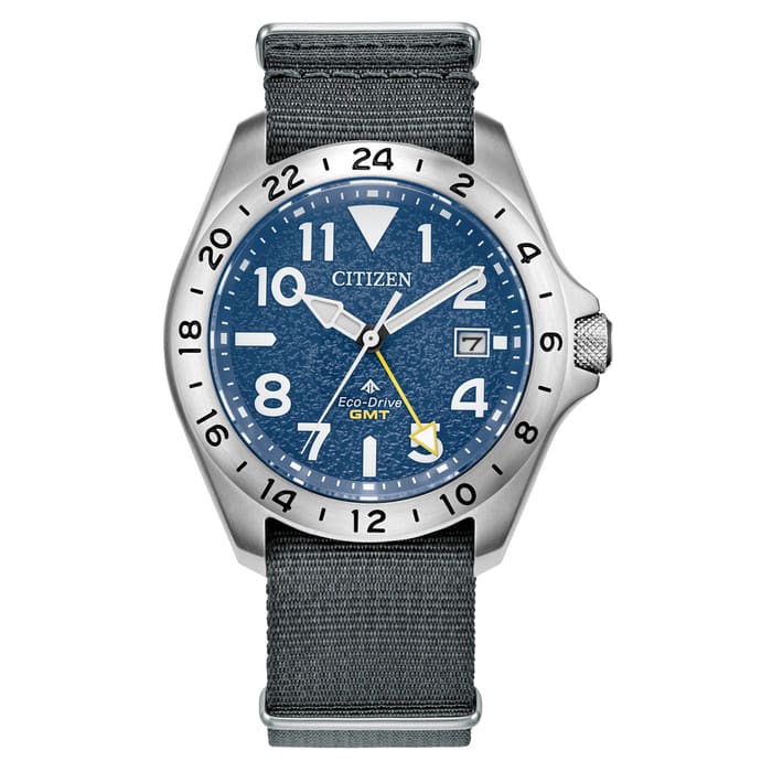 Citizen Eco-Drive Promaster Land GMT Watch with Blue Dial #BJ7150-09L