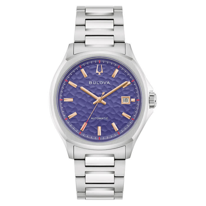 Bulova Tony Bennett NYC Purple Hammered Dial Watch #96B484