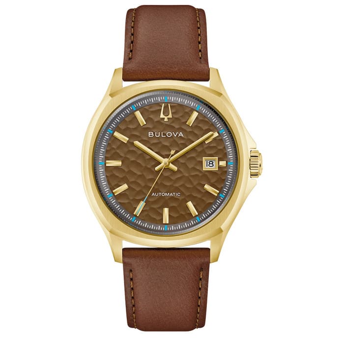 Bulova Tony Bennett NYC Brown Hammered Dial Watch #97B244 — Long