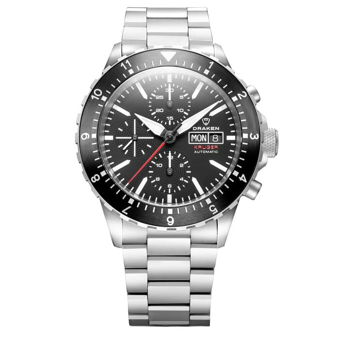 Draken Kruger Automatic Titanium Chronograph with Black Dial #DKN-14