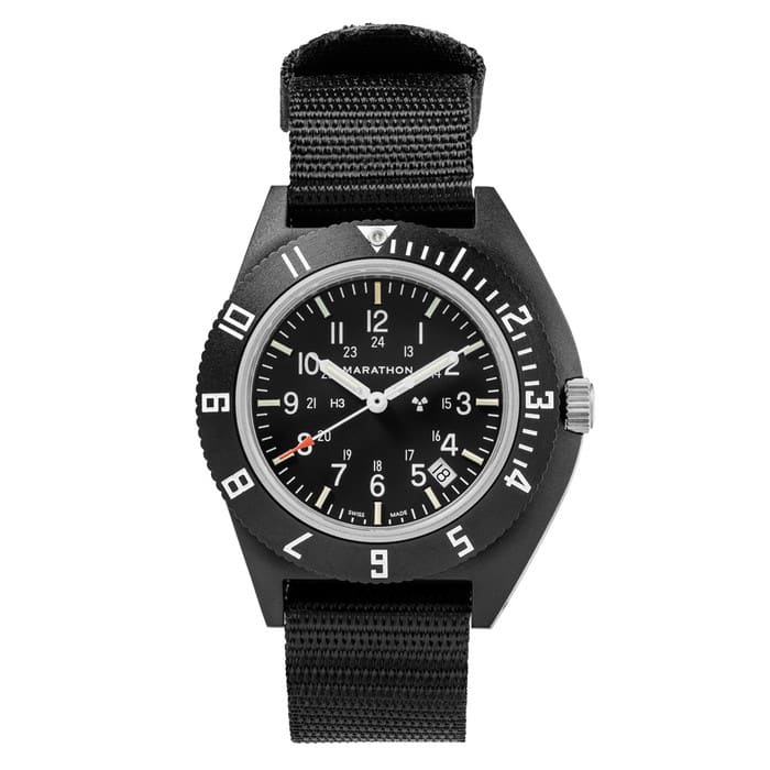 Marathon 41mm Cerashell Quartz Pilot's Navigator Watch (CSNAV-D) with Date #WW194013BK-0101