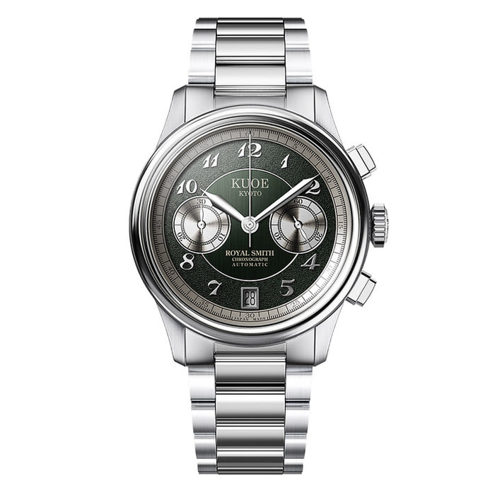 KUOE ROYAL SMITH 90-012 Automatic Chronograph with Green Dial #RS90012-GR-FLAT