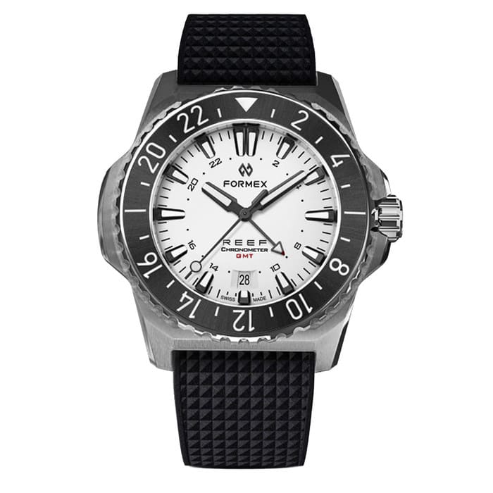 Formex REEF GMT Chronometer Dive Watch with White Dial and Black Bezel #2202.1.5312.910