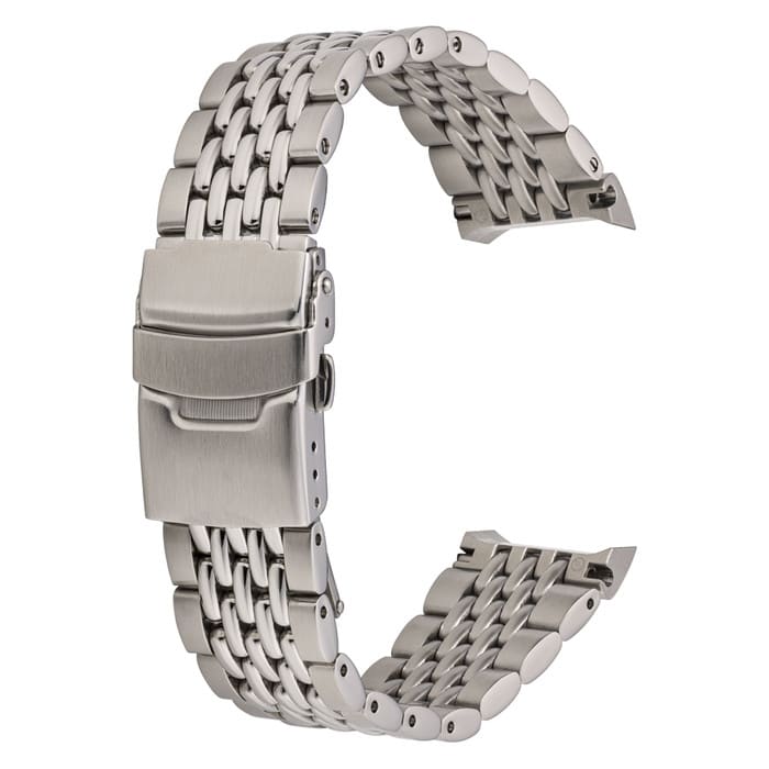 Islander 22mm Beads of Rice Solid-Link Watch Bracelet for Casio Duro #BRAC-142