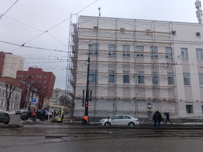 ​В Перми начали реставрировать фасад главпочтамта