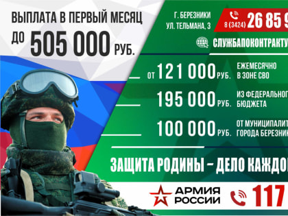 В Березниках более двух недель работает стационарный агитационный пункт по привлечению к службе по контракту