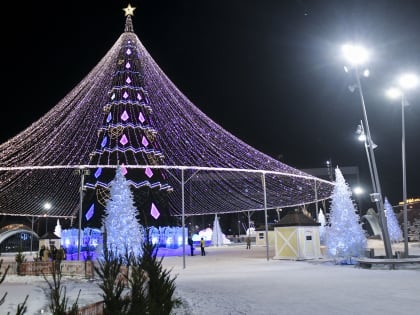 На пермской эспланаде приступили к установке главной новогодней ели
