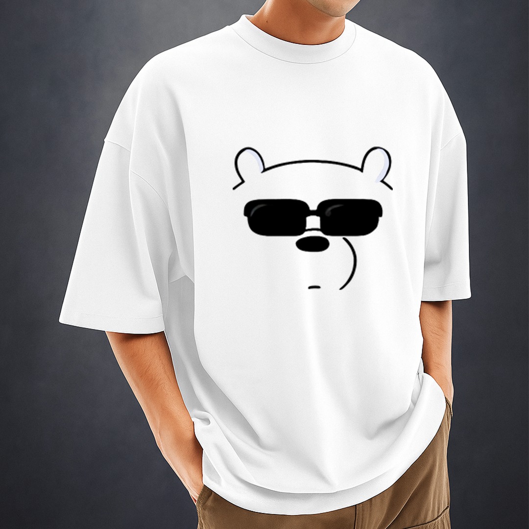 Men's Stylish Drop Shoulder (white)