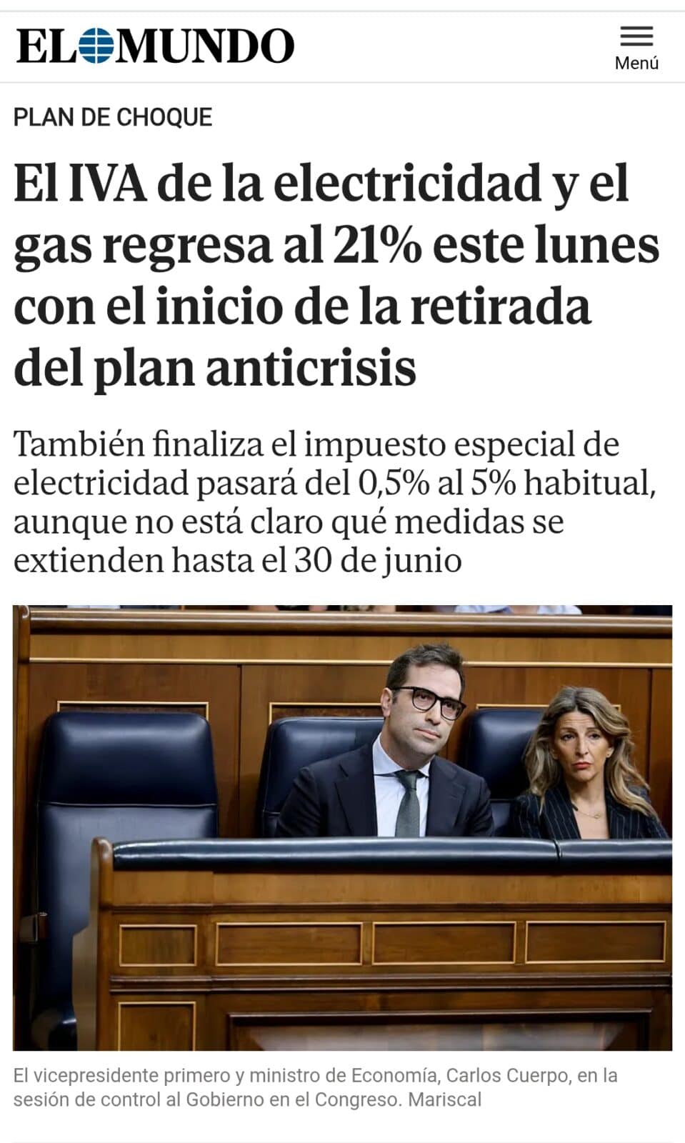 Críticas al aumento del IVA de la energía por su impacto en los hogares con menos recursos