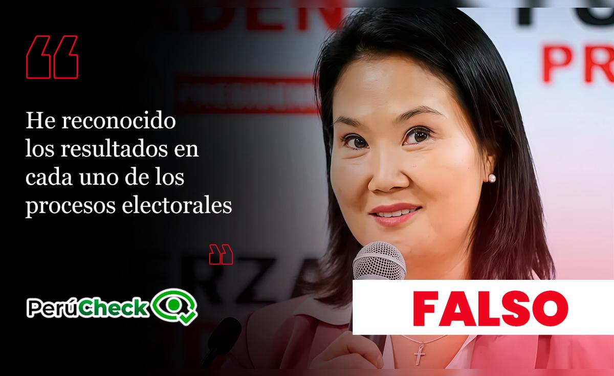 Keiko Fujimori no reconoció todos los resultados electorales de su participación