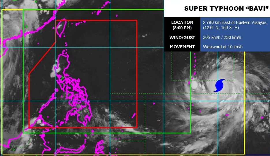 Super Typhoon Bavi Strengthens Outside Philippine Area of Responsibility