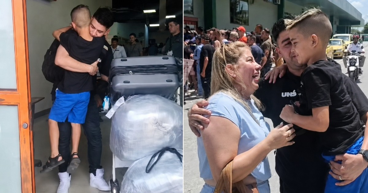 Cubano emigrado se reencuentra con su hijo tras cuatro años de separación en el aeropuerto