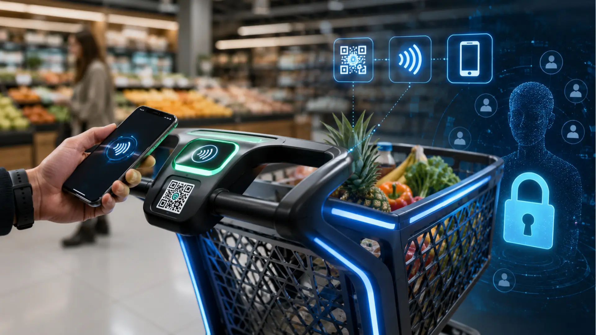 Supermercados españoles implementan carros inteligentes con desbloqueo móvil y gestión de pagos automatizada