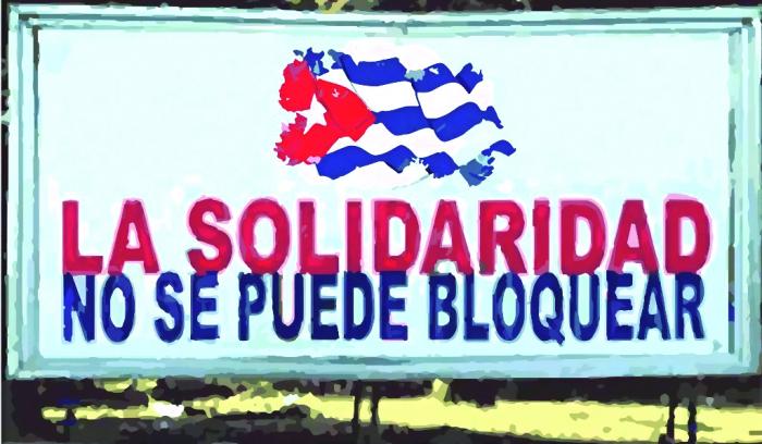 Protesta en Nueva York contra el bloqueo estadounidense a Cuba