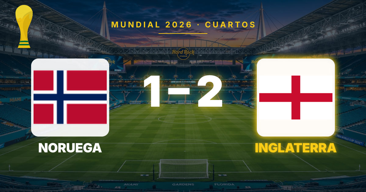 Inglaterra avanza a semifinales del Mundial 2026 tras vencer a Noruega