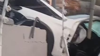 Mercedes-Benz SUV crashes into residential wall after losing control
