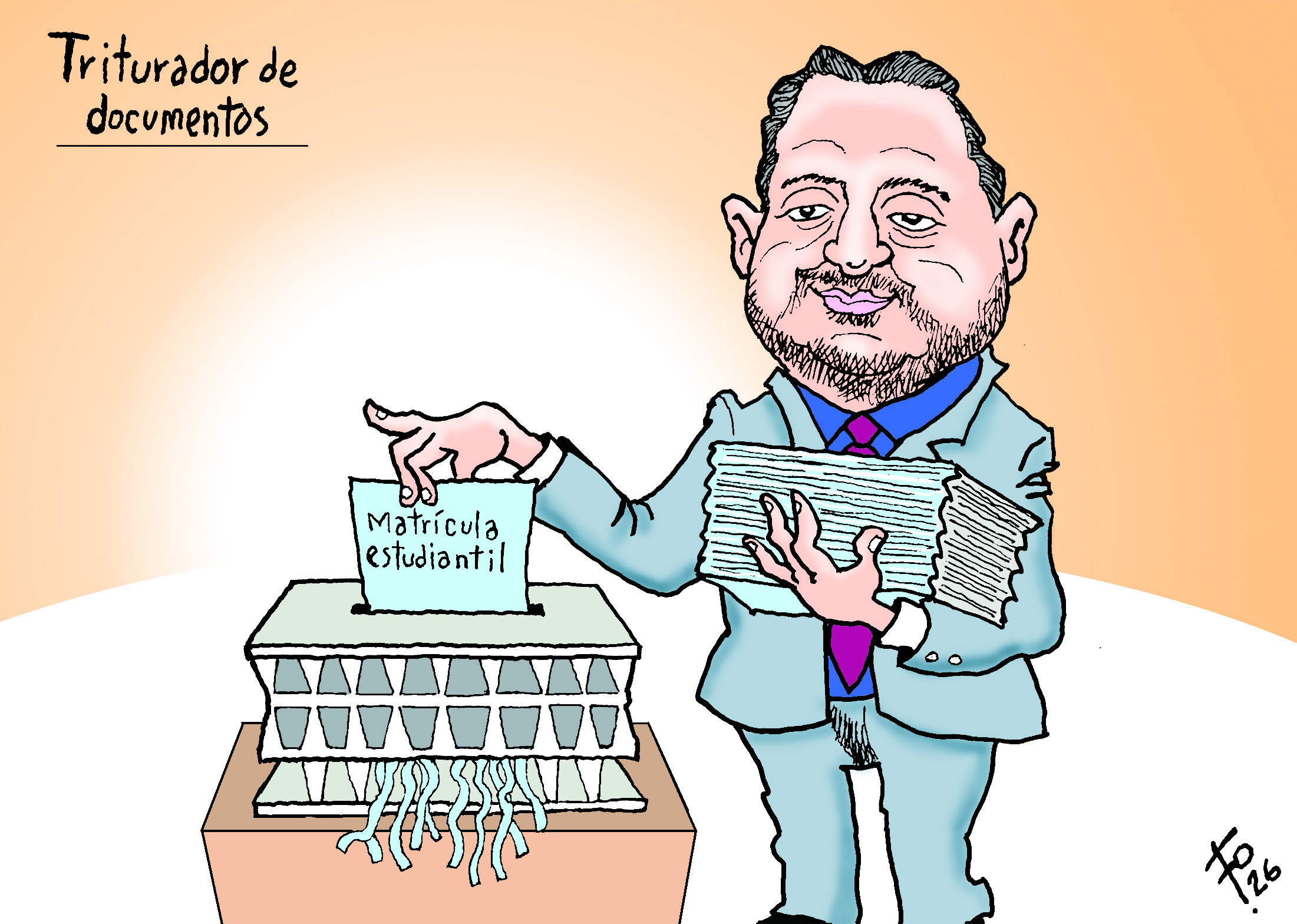 Caricatura de Fo sobre Walter Mazariegos