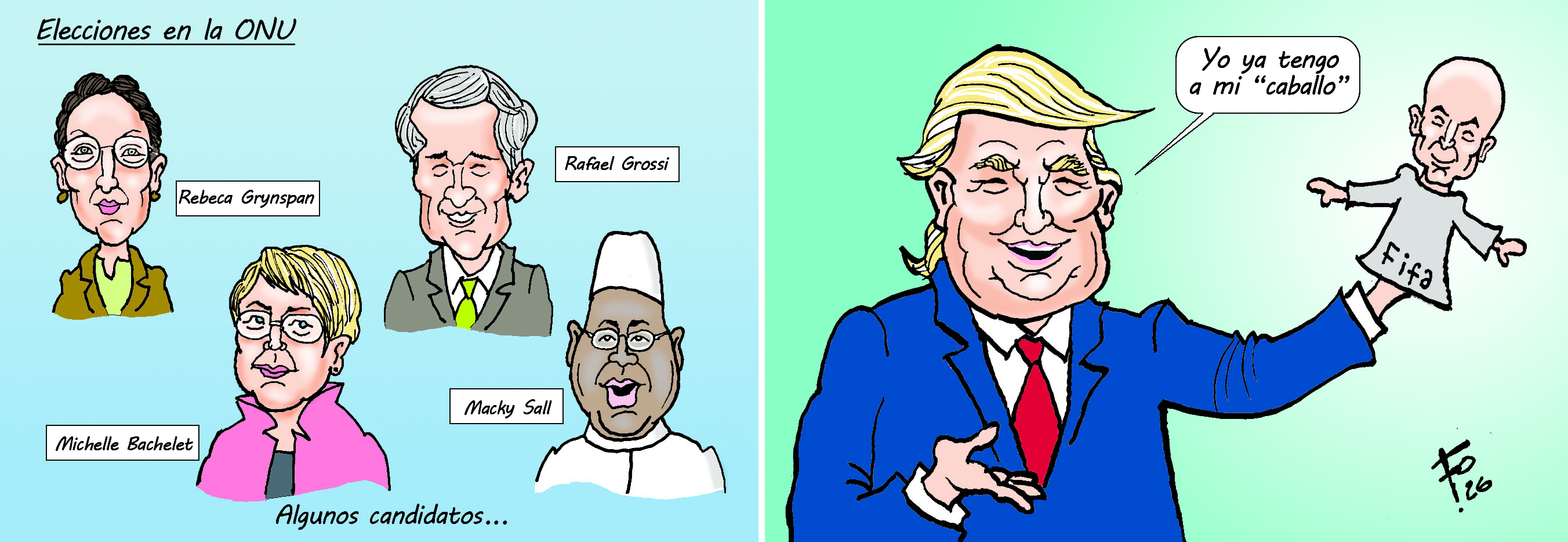 Fo presenta caricaturas políticas en su columna