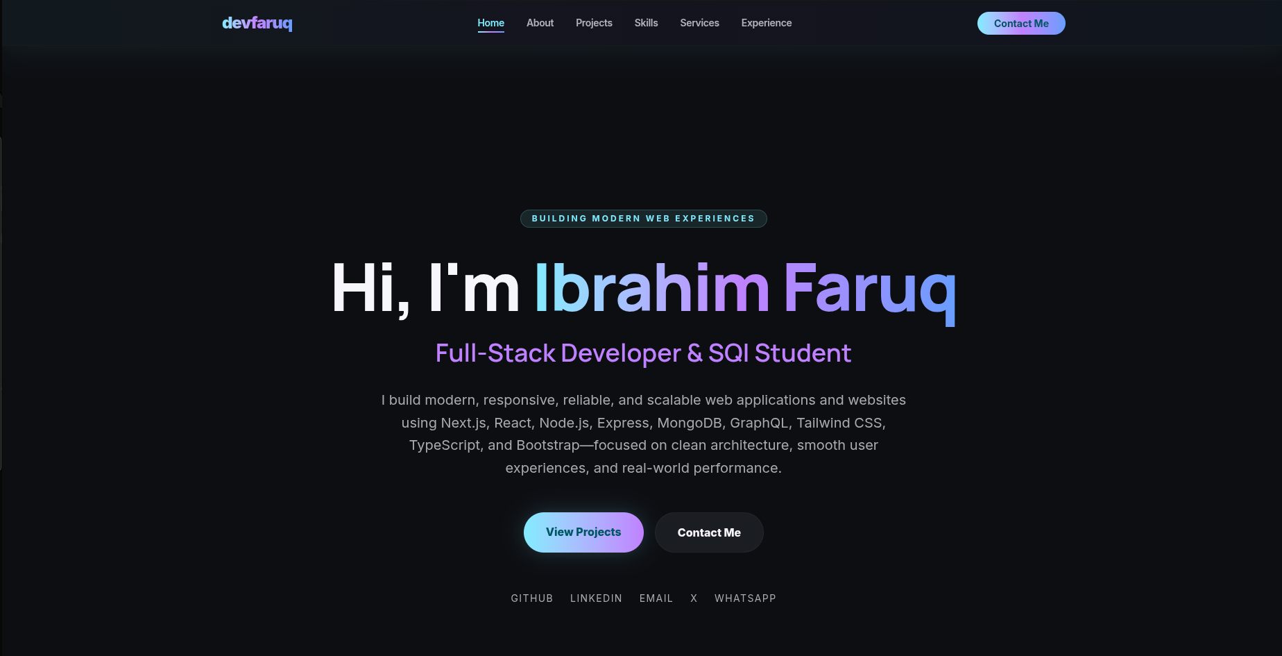 DevFaruq Portfolio