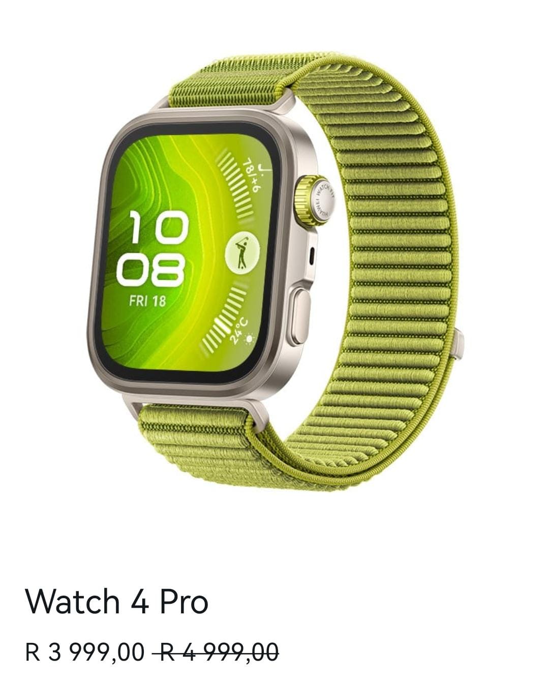 HUAWEI WATCH FIT 4 White Fluoroelastomer Strap