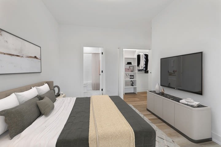 Bedroom, virtually staged