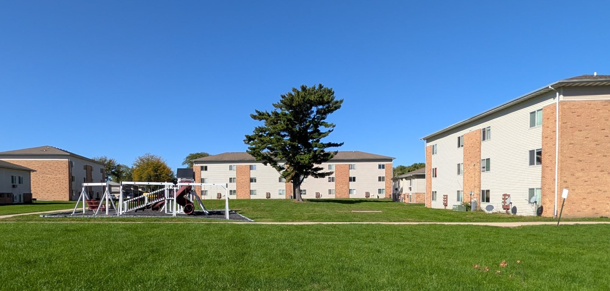 Central green and playground