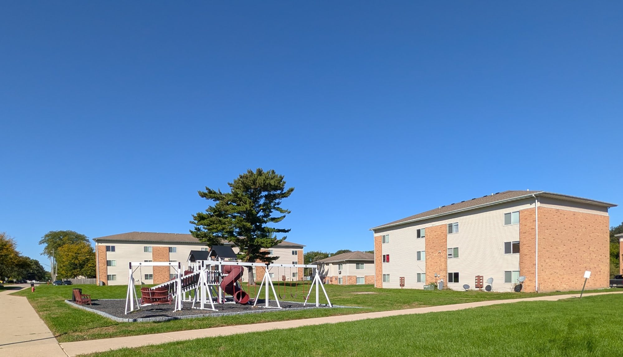 Playground and buildings