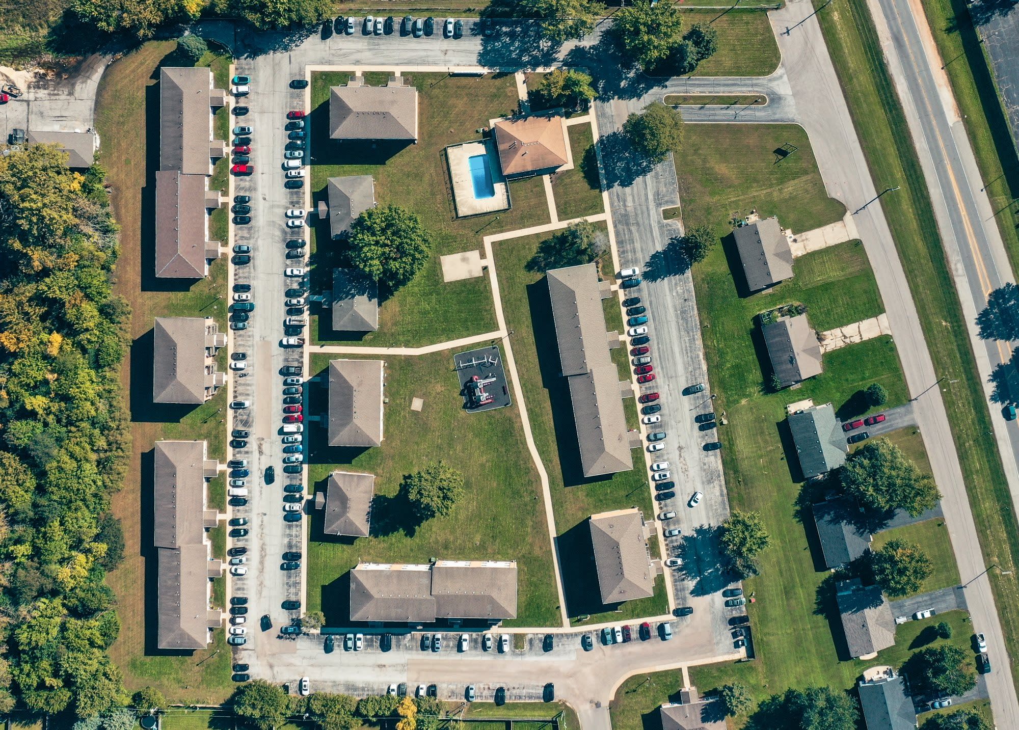 Overhead aerial of the property