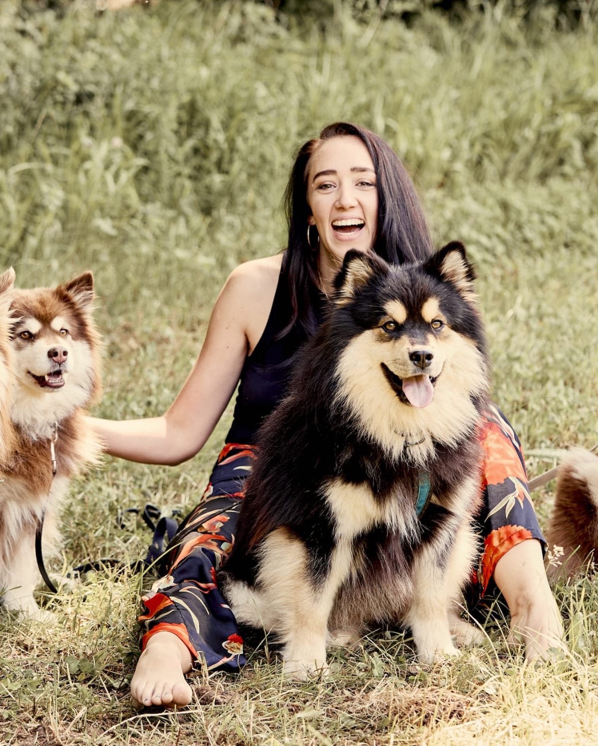 Zoe with her dogs