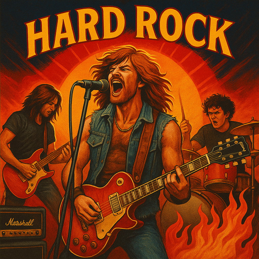 Hard Rock music collage Hard Rock genre spotlight