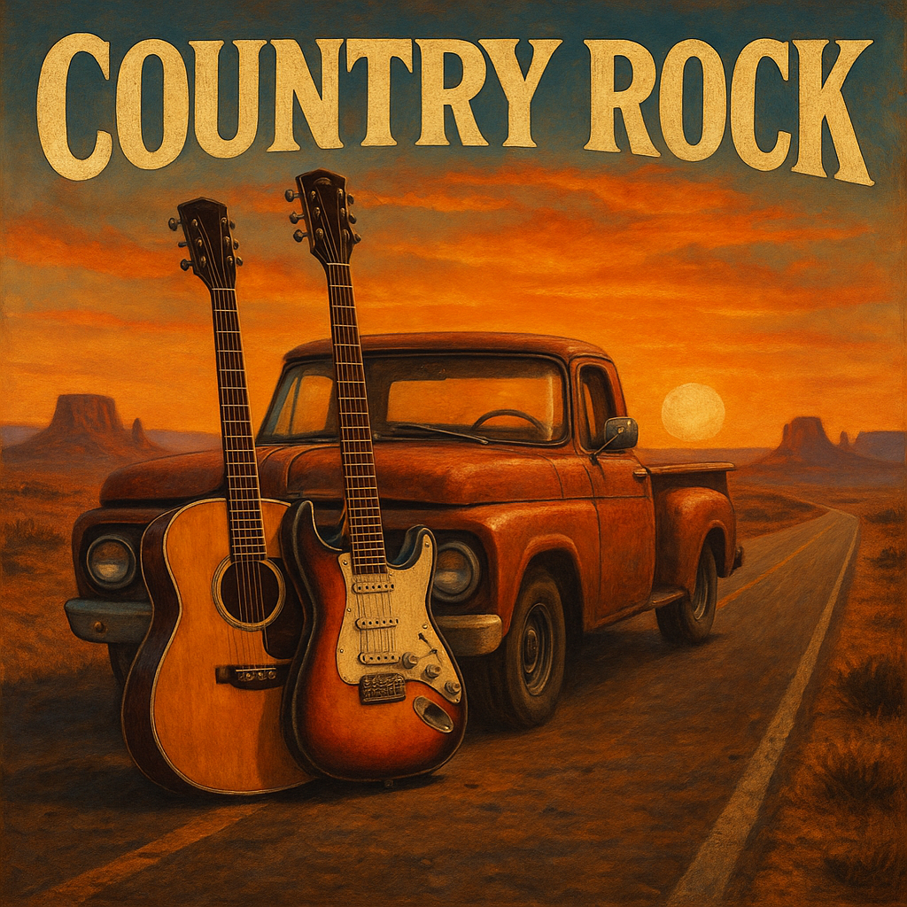 Country Rock music collage Country Rock genre spotlight