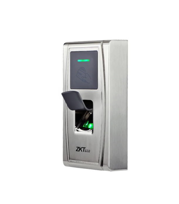 Terminal biométrique IP65 empreinte + RFID + Bluetooth, boîtier zinc anti-vandalisme. Contrôle d'accès intérieur/extérieur fiable et connecté.