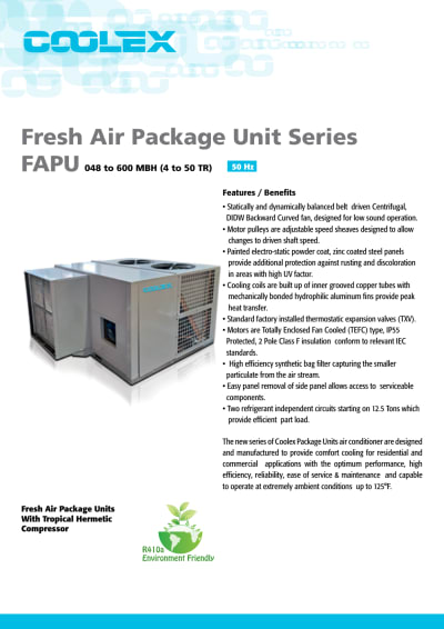 Fresh Air Package Unit Series (FAPU) Catalogue