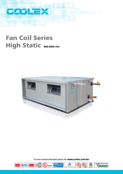 High static Ceiling concealed Fan coil unit Catalogue