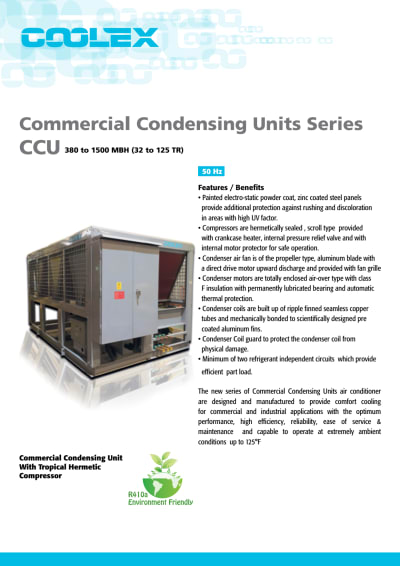 Commercial Condensing Units Series (CCU)  Catalogue