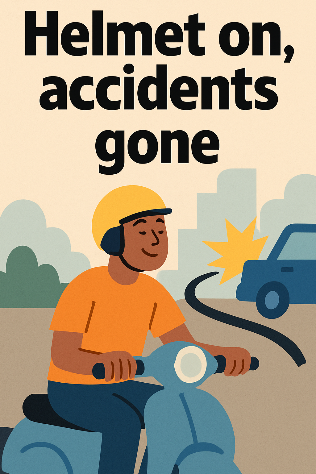 Helmet on, accidents gone