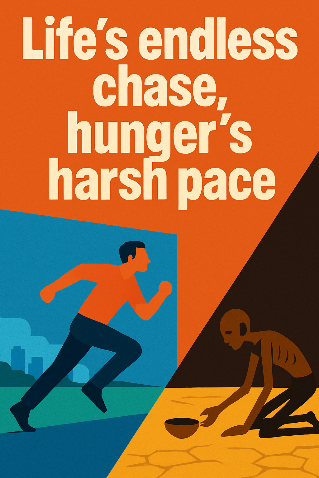 Life's endless chase, hunger's harsh pace
