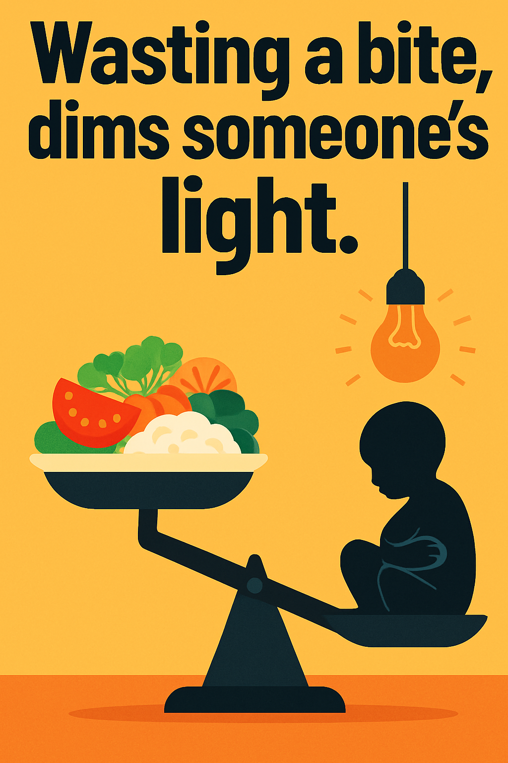 Wasting a bite, dims someone's light.