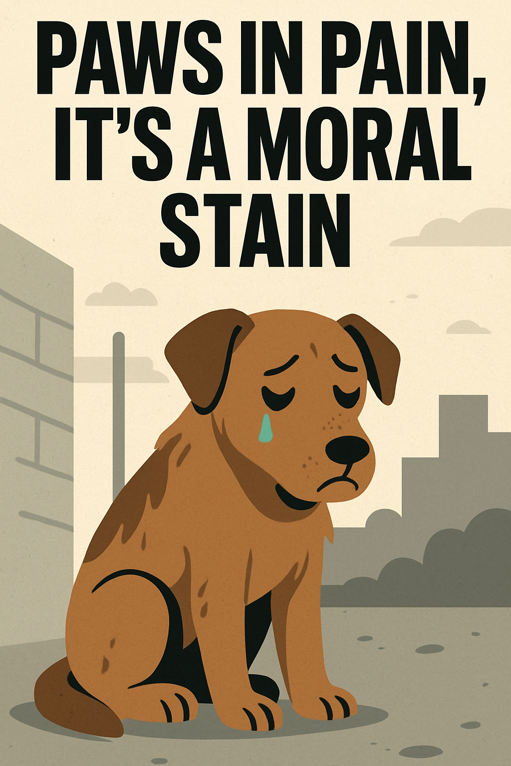 Paws in pain, it's a moral stain