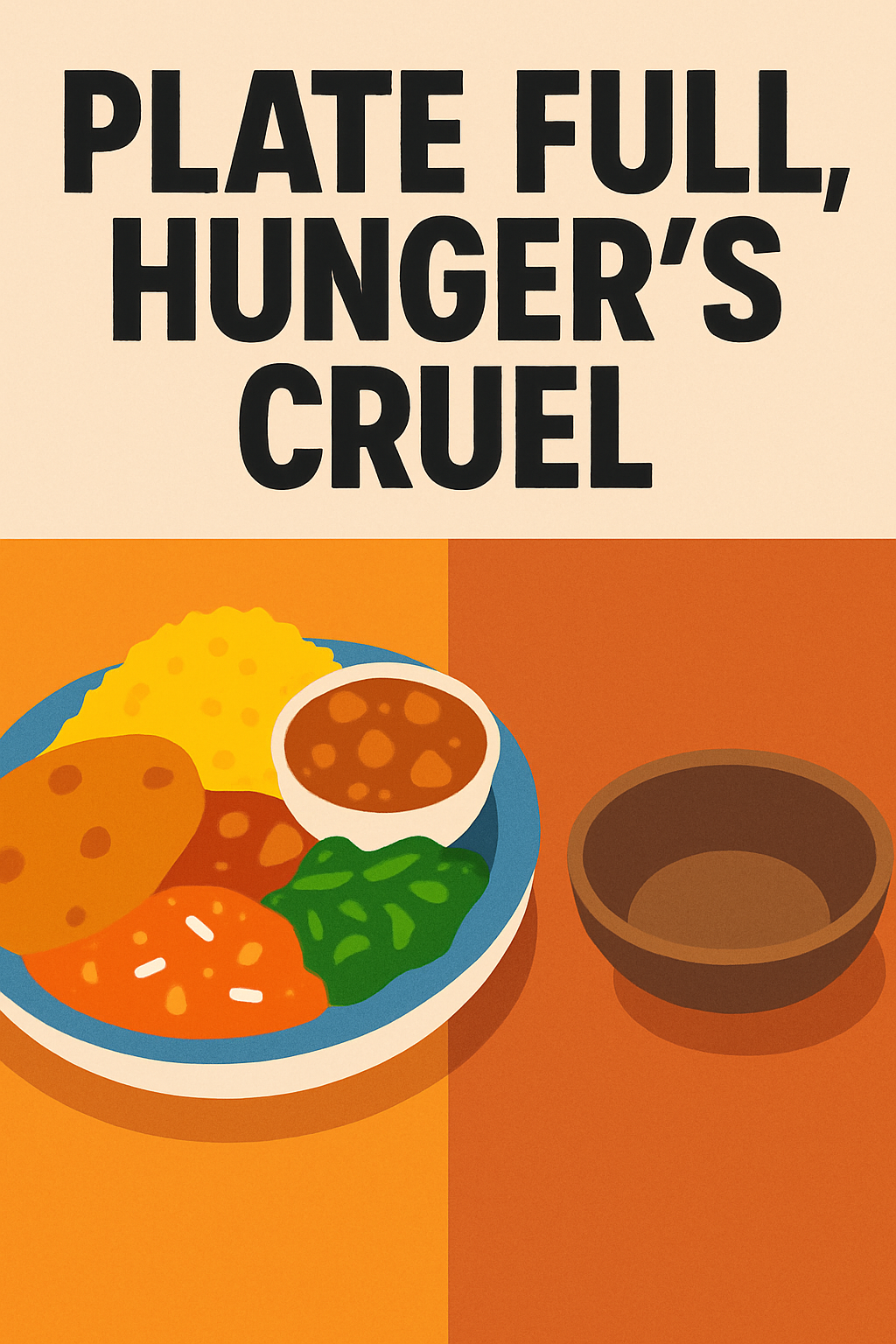 Plate full, hunger's cruel