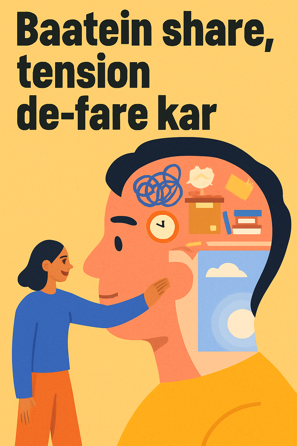 Baatein share kar, tension de-fare kar