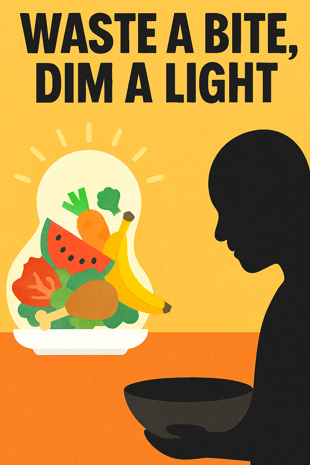 Waste a bite, dim a light