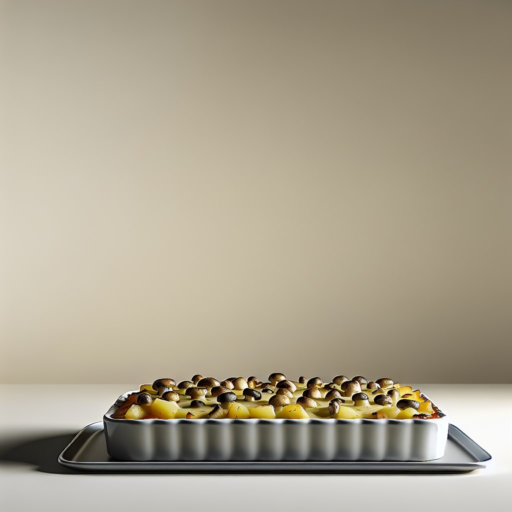 Cazuela de hongos y papas al horno