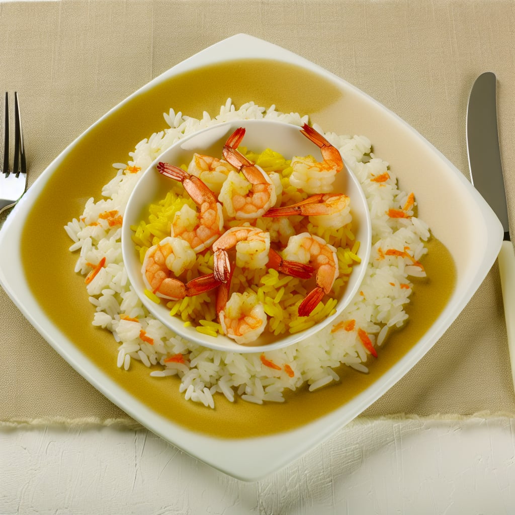 Arroz con camarones al azafrán