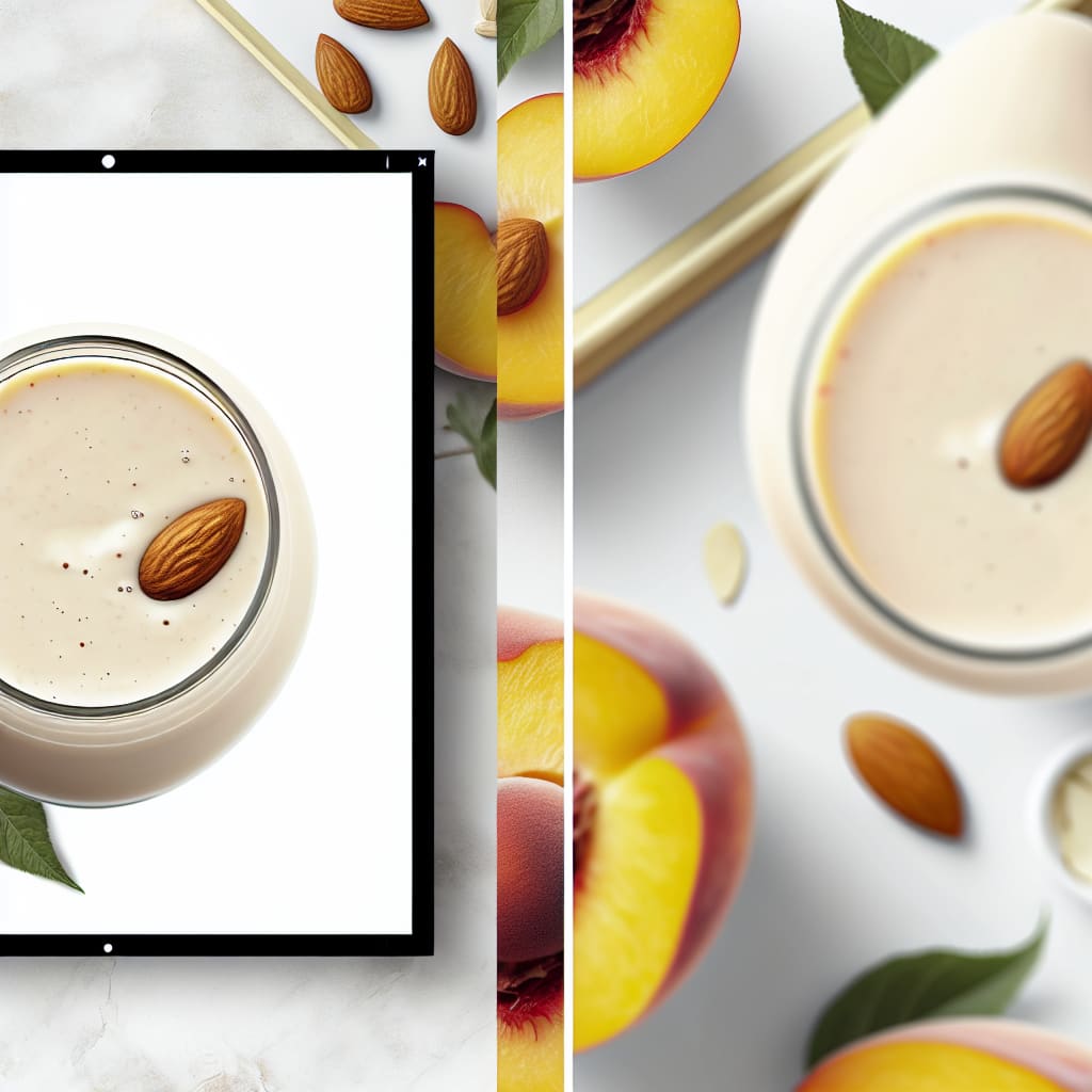 Batido cremoso de durazno y almendras