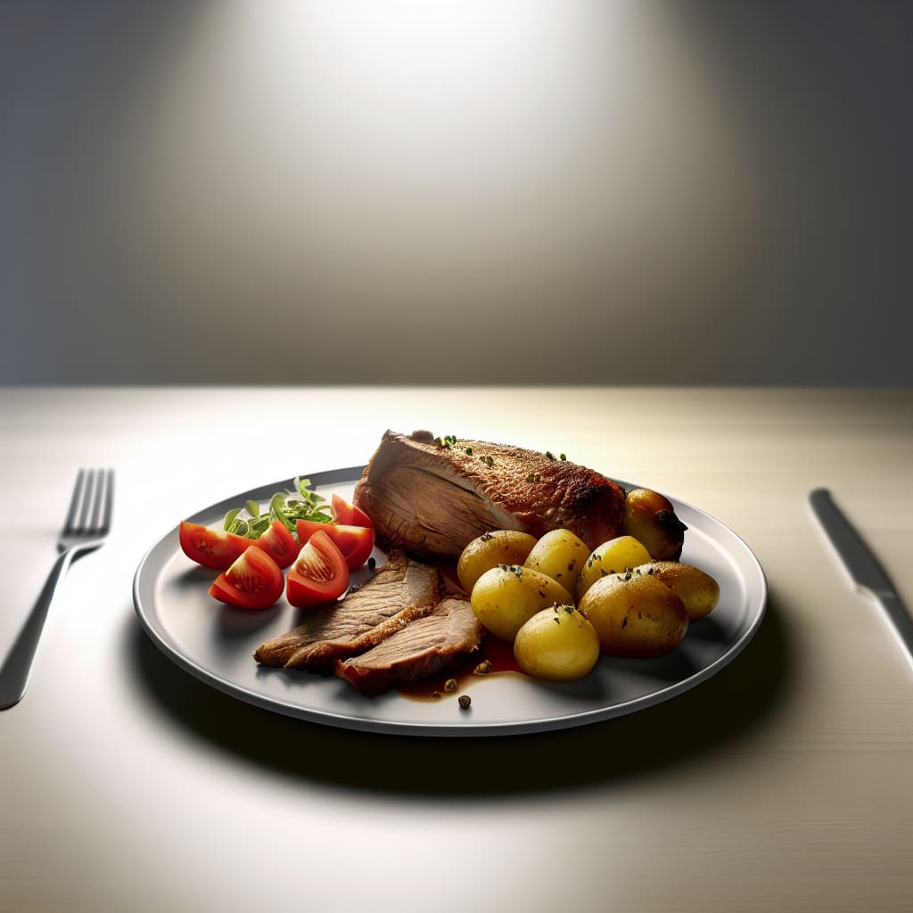 Carne al Horno con Papas y Tomates